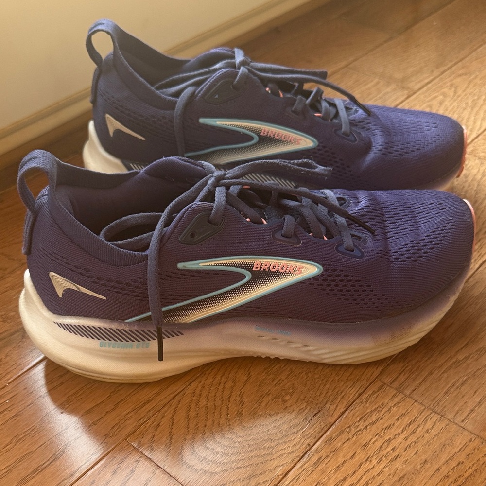 Brooks Glycerin GTS 22 Deep Purple Navy Blue Athletic Shoes 9